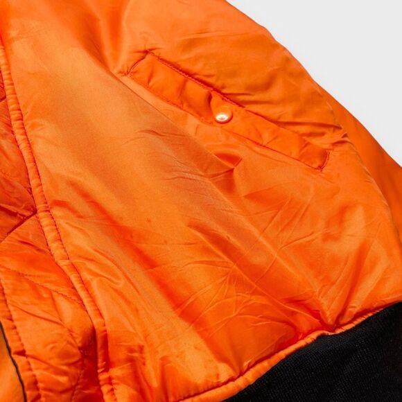 Vtg 90s BL adidas Reversible Logo Bomber Flight Jacket, Alpha MA-1 Heavyweight L - Picture 14 of 14
